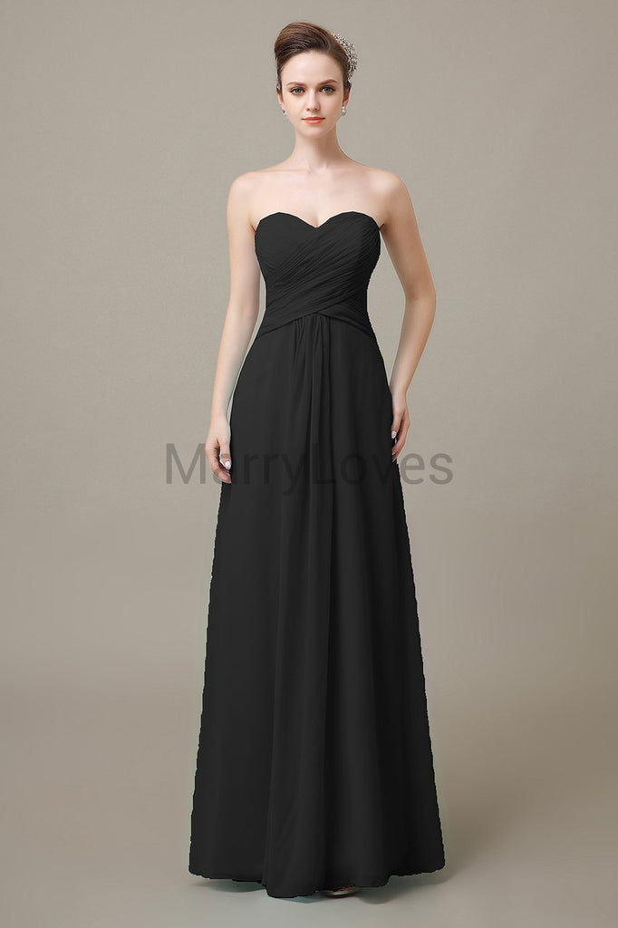 Sweetheart Chiffon Floor Length Bridesmaid Dresses