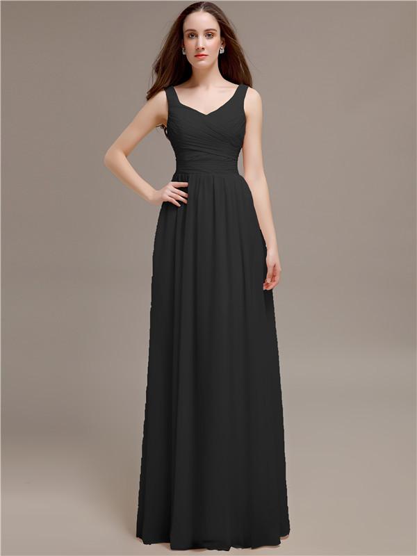 Scoop Neck Sleeveless Pleats Bridesmaid Dresses