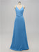 V Neck Satin Floor Length Bridesmaid Dresses