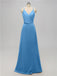 V Neck Satin Floor Length Bridesmaid Dresses