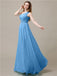 One Shoulder Chiffon Floor-Length Bridesmaid Dresses