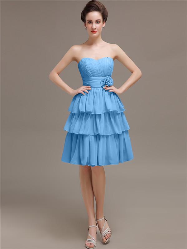 Sweetheart Pleats Short Bridesmaid Dresses