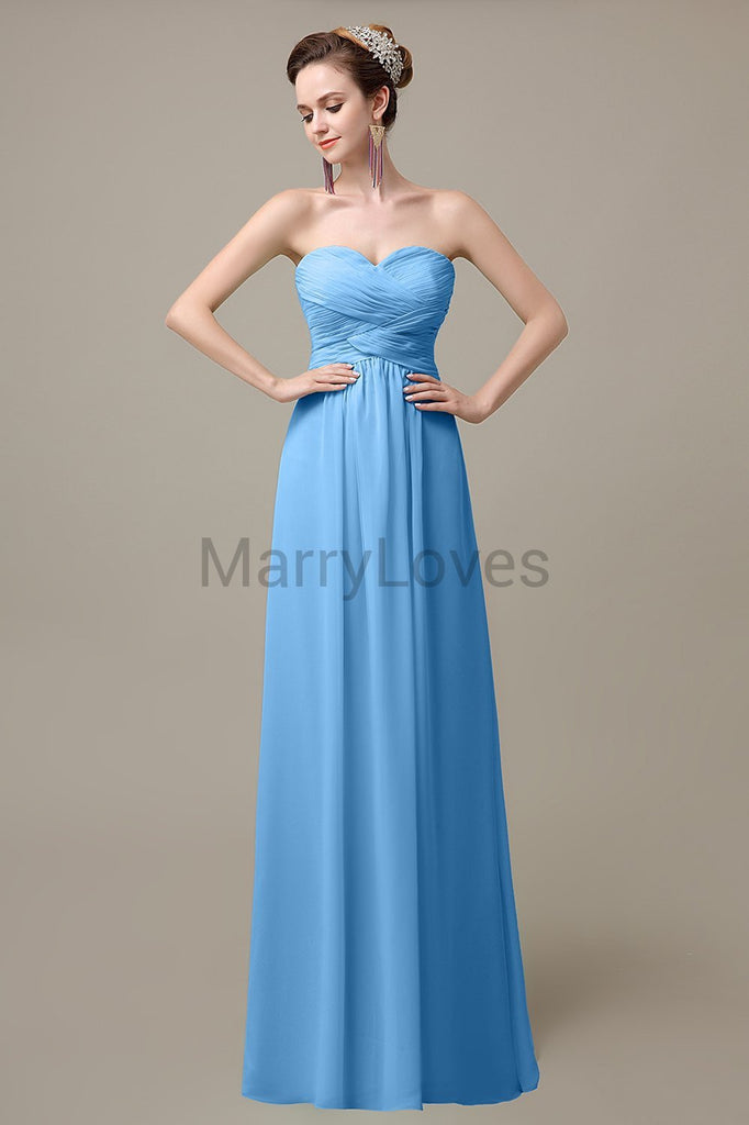 Sweetheart Sleeveless Chiffon Bridesmaid Dresses