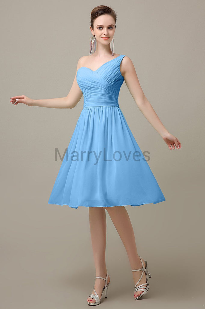 One Shoulder Chiffon Bridesmaid Dresses