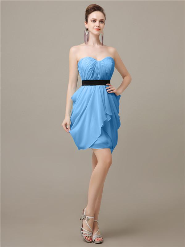 Sweetheart Chiffon Keen Length Bridesmaid Dresses