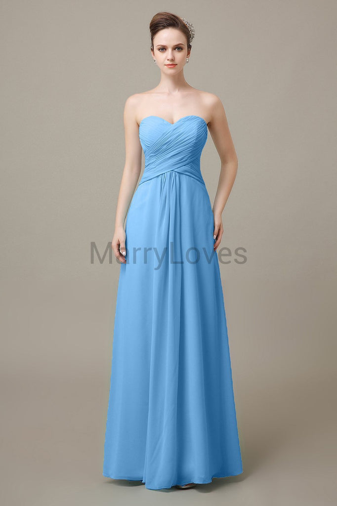 Sweetheart Chiffon Floor Length Bridesmaid Dresses