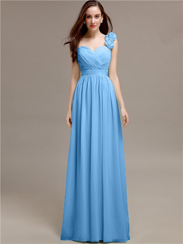 Sweetheart A-line Flower Appliques Bridesmaid Dresses