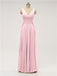 V Neck Chiffon Floor Length Bridesmaid Dresses