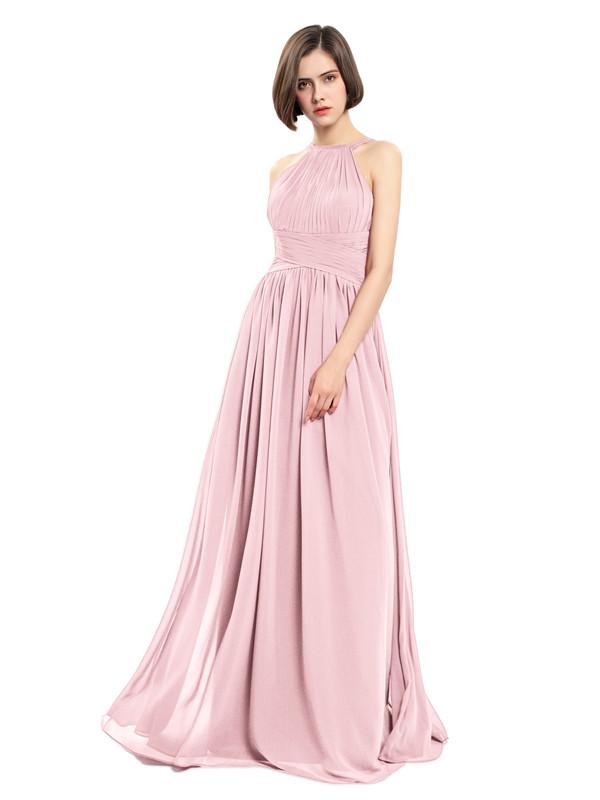 A-line Sleeveless Straps Pleats Bridesmaid Dresses