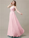 One Shoulder Chiffon Floor-Length Bridesmaid Dresses