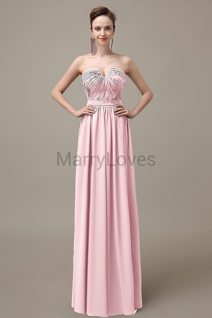 Sweetheart Chiffon Floor Length Bridesmaid Dresses