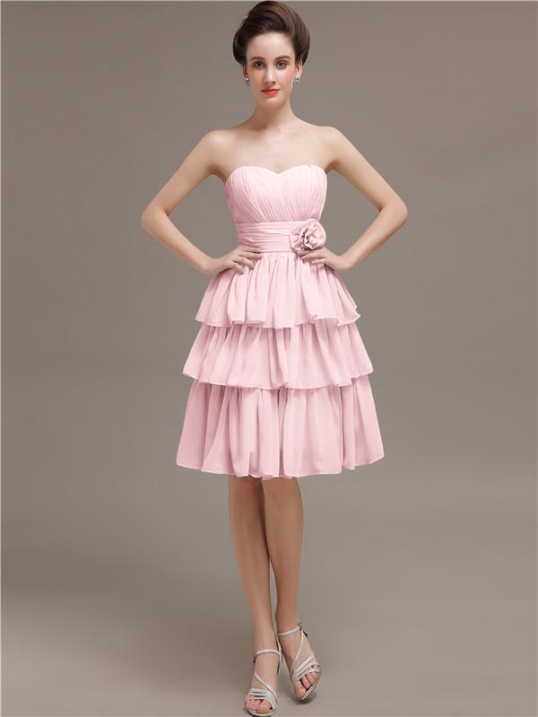 Sweetheart Pleats Short Bridesmaid Dresses