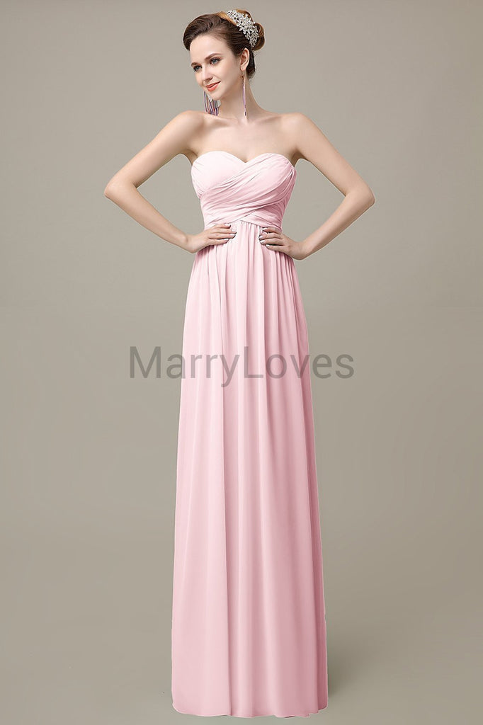 Sweetheart Pleats Chiffon Bridesmaid Dresses