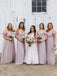 A-line Off-shoulder Long Chiffon Bridesmaid Dresses, BD0587