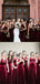 Sheath V-neck Burgundy Velvet Long Cheap Bridesmaid Dresses, BD0592