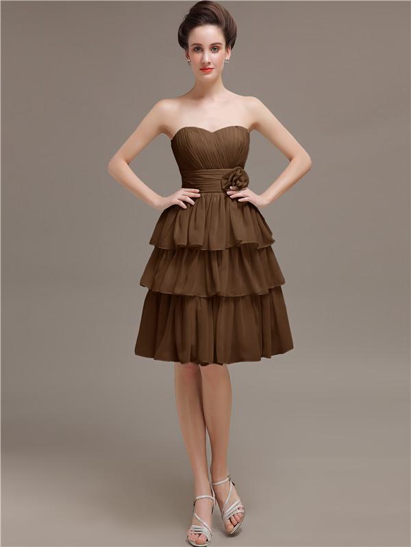 Sweetheart Pleats Short Bridesmaid Dresses