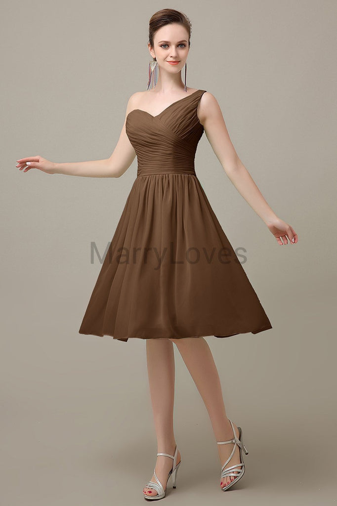 One Shoulder Chiffon Bridesmaid Dresses