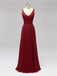 V Neck Floor Length Bridesmaid Dresses