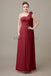 One Shoulder Long Chiffon Bridesmaid Dresses