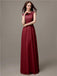 Floor-length Cap Sleeves Appliques Chiffon Bridesmaid Dresses