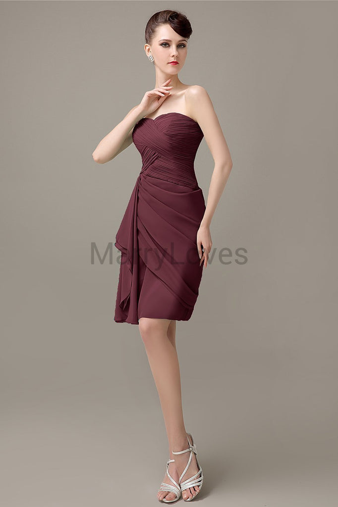 Sweetheart Chiffon Short Bridesmaid Dresses