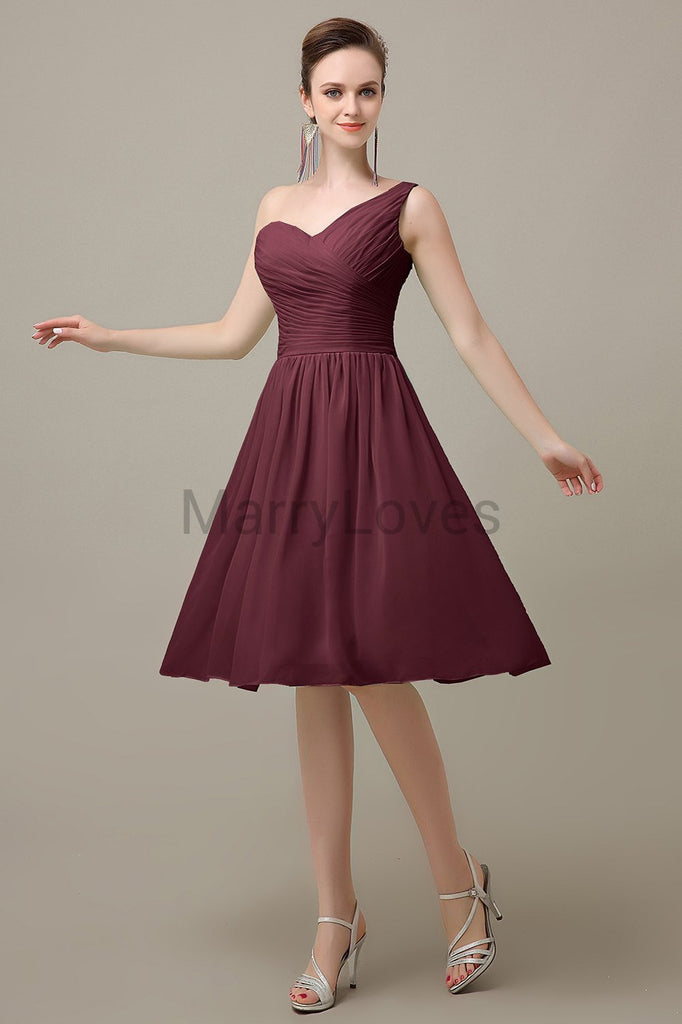 One Shoulder Chiffon Bridesmaid Dresses