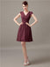 V-Neck Cap Sleeves Chiffon Bridesmaid Dresses