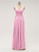 V Neck Chiffon Floor Length Bridesmaid Dresses