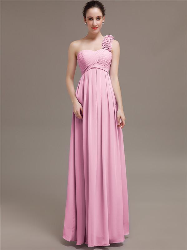 One Shoulder Chiffon Bridesmaid Dresses