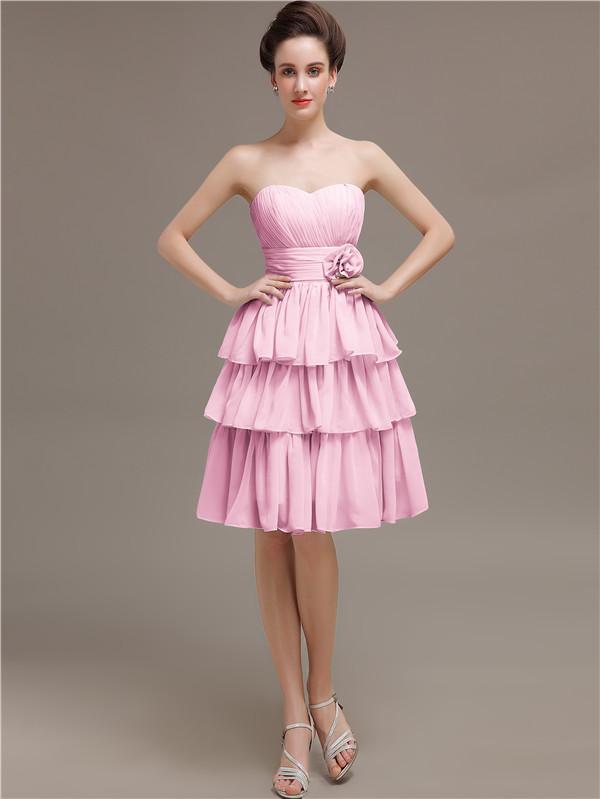 Sweetheart Pleats Short Bridesmaid Dresses