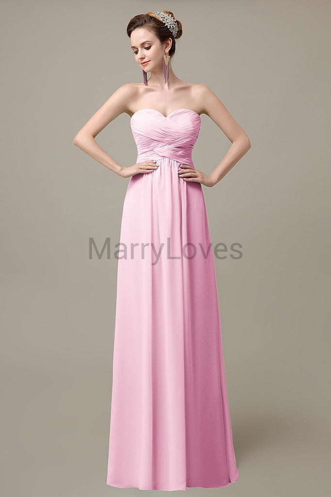 Sweetheart Sleeveless Chiffon Bridesmaid Dresses