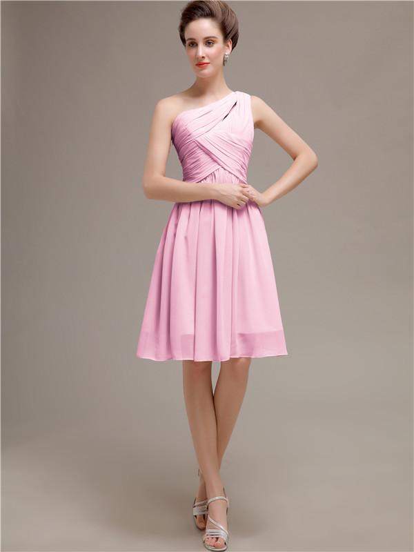 One Shoulder Short A-Line Bridesmaid Dresses