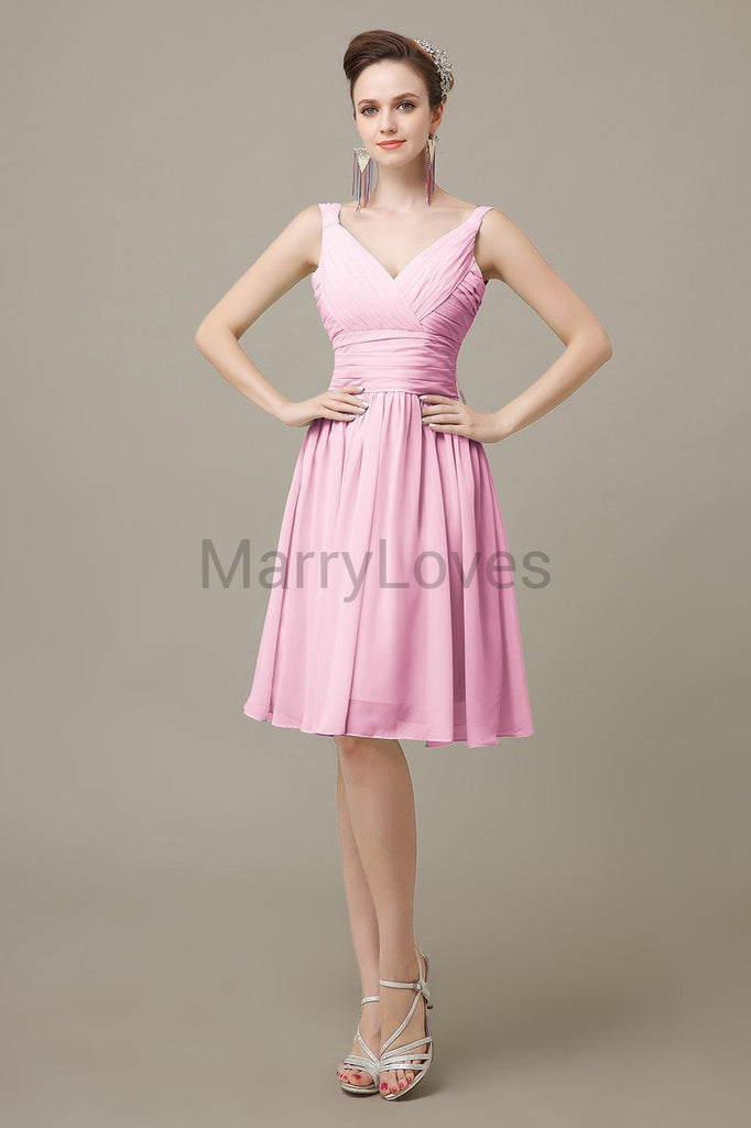 V-Neck Chiffon Bridesmaid Dresses