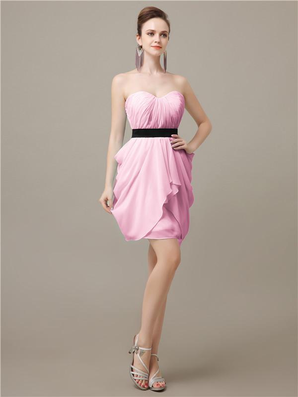 Sweetheart Chiffon Keen Length Bridesmaid Dresses