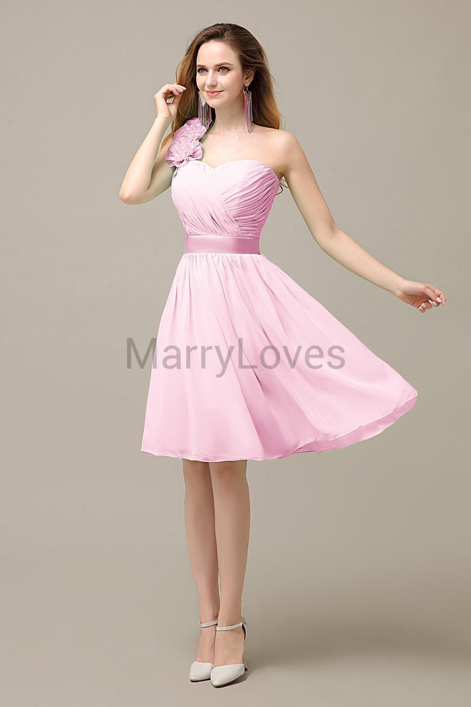 Charming One Shoulder Chiffon Bridesmaid Dresses