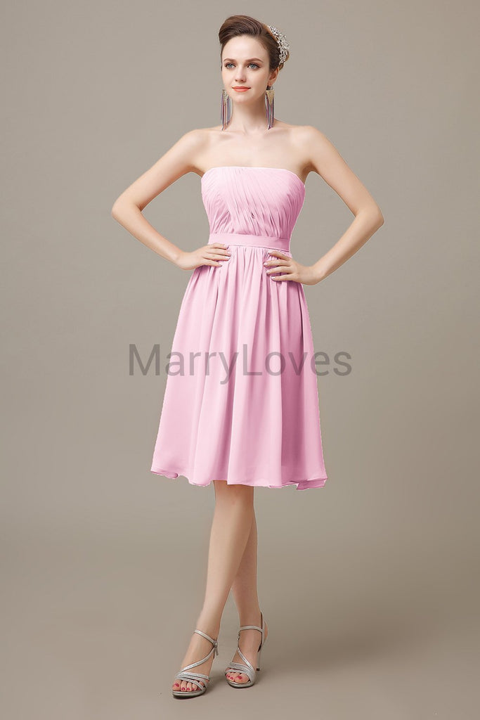 Strapless Short Summer Bridesmaid Dresses