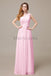 One Shoulder Pleats Floor Length Bridesmaid Dresses