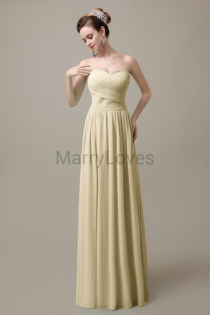 Sweetheart Pleats Chiffon Bridesmaid Dresses