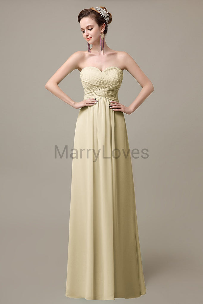 Sweetheart Sleeveless Chiffon Bridesmaid Dresses