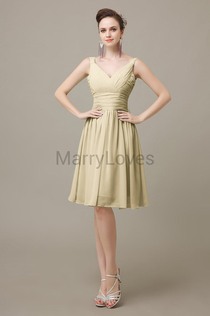 V-Neck Chiffon Bridesmaid Dresses