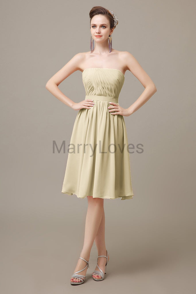 Strapless Short Summer Bridesmaid Dresses