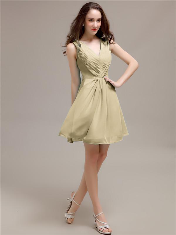 V-Neck Short A-Line Bridesmaid Dresses