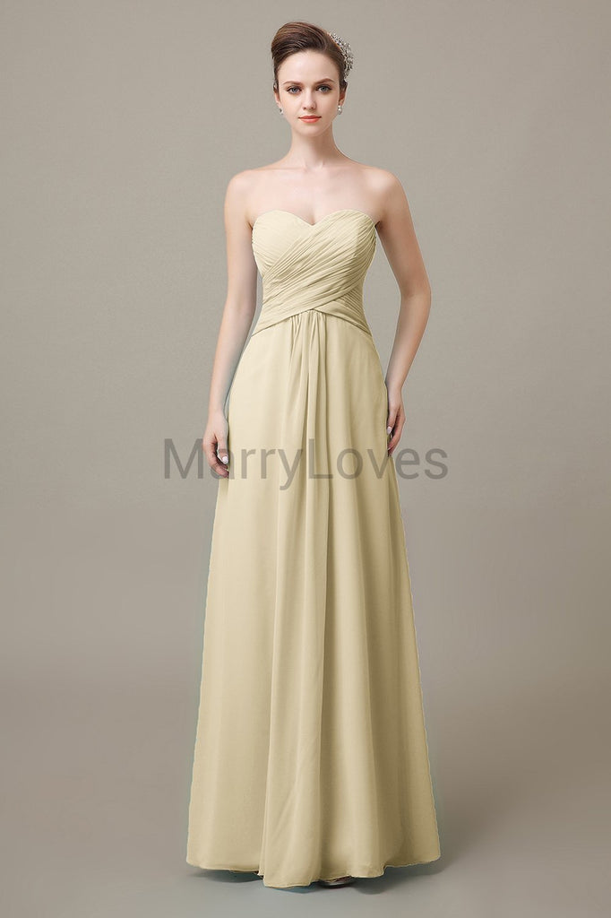 Sweetheart Chiffon Floor Length Bridesmaid Dresses