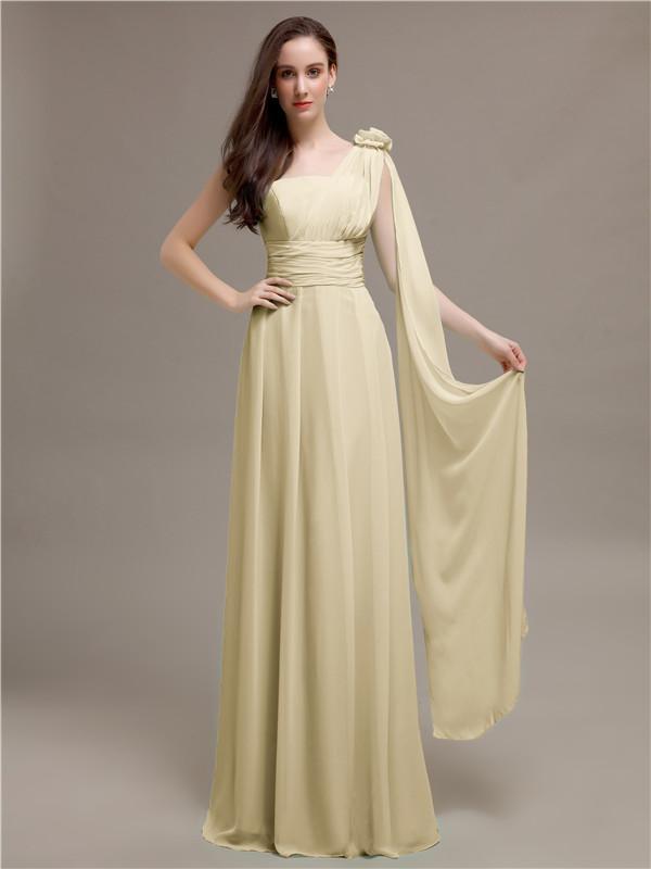 One-shoulder Appliques Chiffon Bridesmaid Dresses