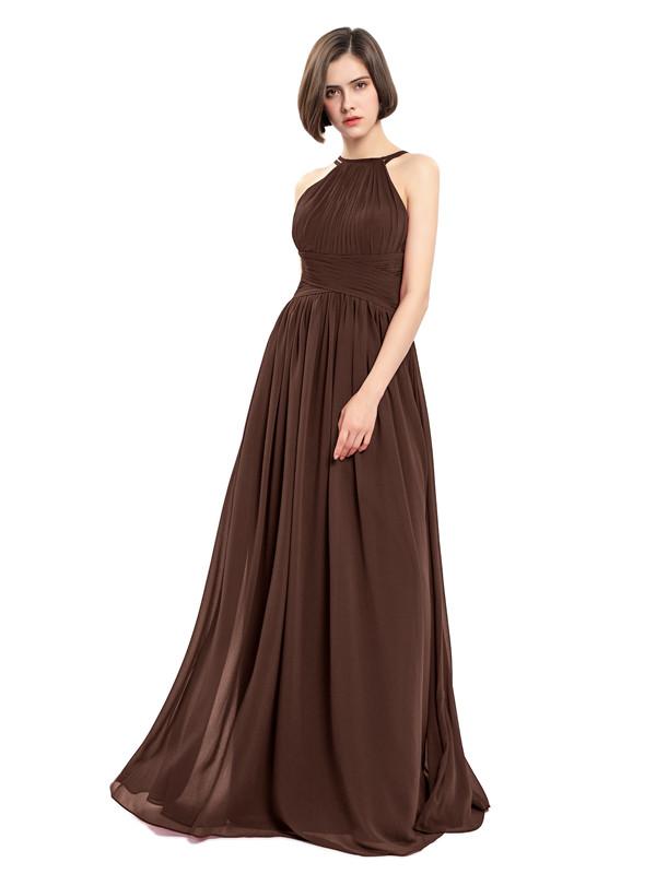 A-line Sleeveless Straps Pleats Bridesmaid Dresses