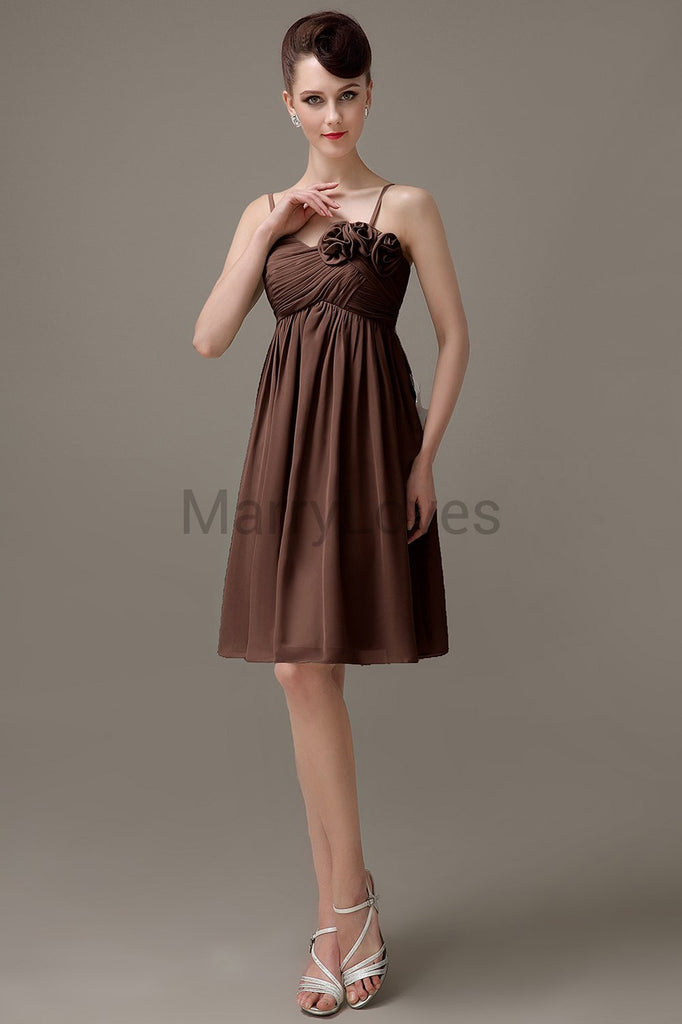 Spaghetti Strap Chiffon Short Bridesmaid Dresses