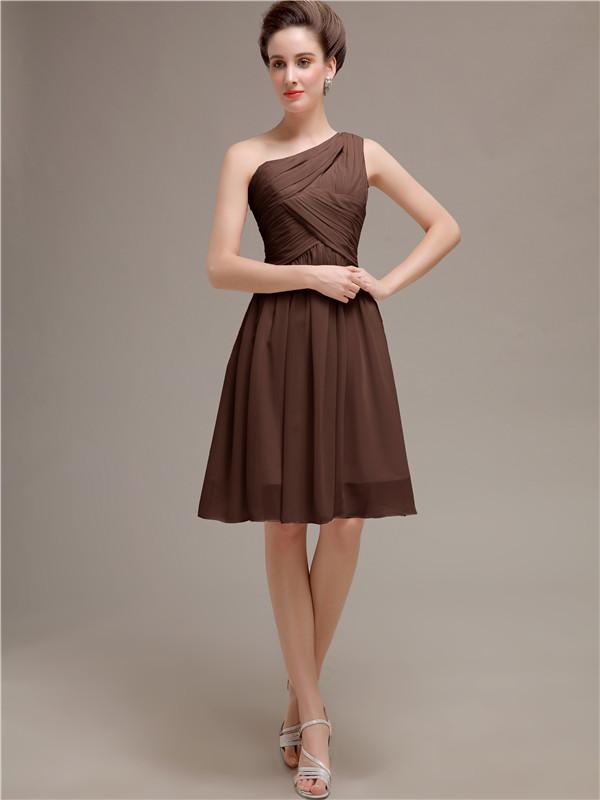 One Shoulder Short A-Line Bridesmaid Dresses