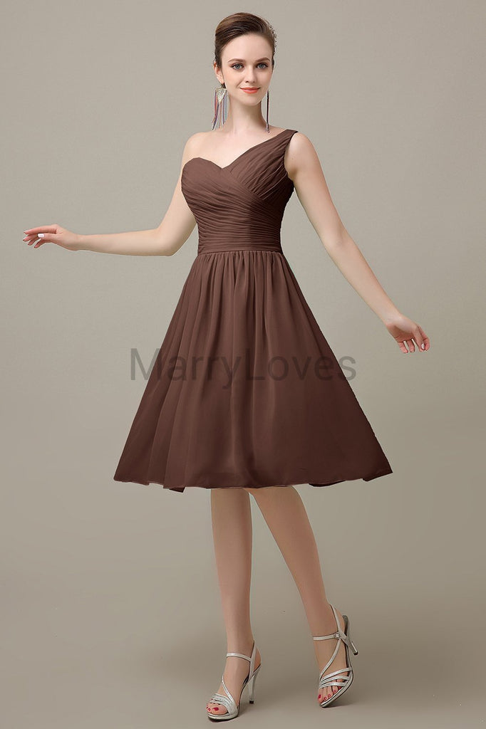 One Shoulder Chiffon Bridesmaid Dresses