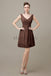 V-neck Chiffon Short Pleats Bridesmaid Dresses