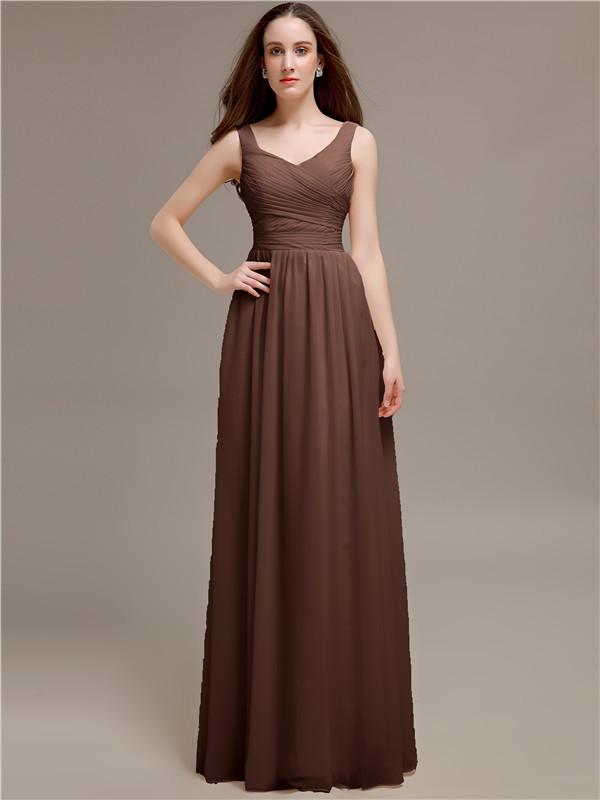 Scoop Neck Sleeveless Pleats Bridesmaid Dresses